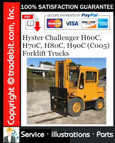 Hyster Challenger H60C, H70C, H80C, H90C (C005) Forklift Trucks Parts Manual Download ★