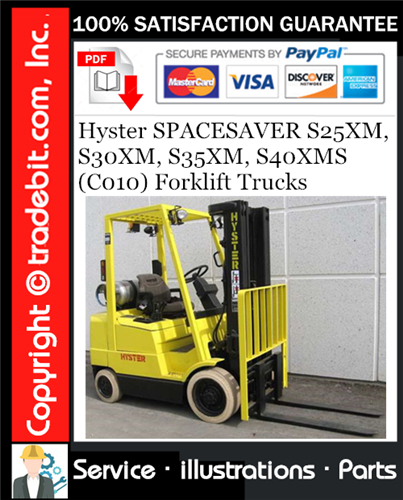 Thumbnail Hyster SPACESAVER S25XM, S30XM, S35XM, S40XMS (C010) Forklift Trucks Parts Manual Download ★