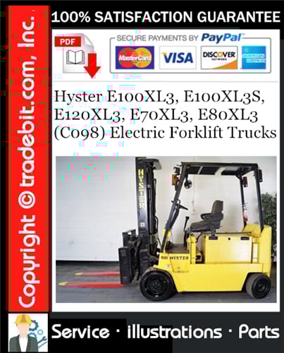 Hyster E100XL3, E100XL3S, E120XL3, E70XL3, E80XL3 (C098) Electric Forklift Trucks Parts Manual Download ★