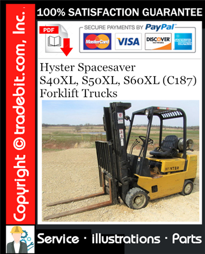 Thumbnail Hyster Spacesaver S40XL, S50XL, S60XL (C187) Forklift Trucks Parts Manual Download ★ Thumbnail Hyster Spacesaver S40XL, S50XL, S60XL (C187) Forklift Trucks Parts Manual Download ★