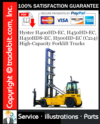 Hyster H400HD-EC, H450HD-EC, H450HDS-EC, H500HD-EC (C214) High-Capacity Forklift Trucks Parts Manual Download ★