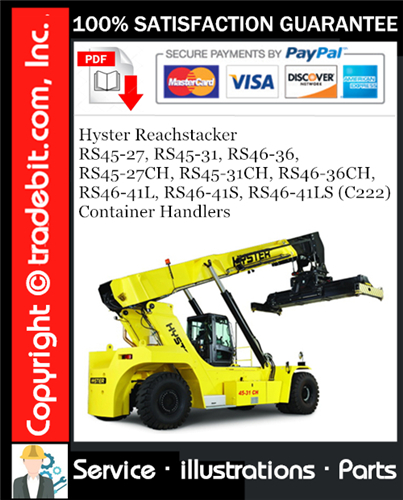 Thumbnail Hyster Reachstacker RS45-27, RS45-31, RS46-36, RS45-27CH, RS45-31CH, RS46-36CH, RS46-41L, RS46-41S, RS46-41LS (C222) Container Handlers Parts Manual Download ★ Thumbnail Hyster Reachstacker RS45-27, RS45-31, RS46-36, RS45-27CH, RS45-31CH, RS46-36CH, RS46-41L, RS46-41S, RS46-41LS (C222) Container Handlers Parts Manual Download ★