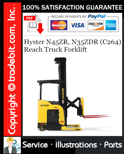 Hyster N45ZR, N35ZDR (C264) Reach Truck Forklift Parts Manual Download ★