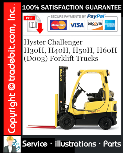 Thumbnail Hyster Challenger H30H, H40H, H50H, H60H (D003) Forklift Trucks Parts Manual Download ★