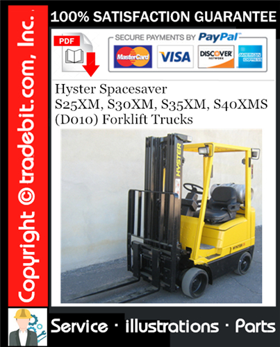 Thumbnail Hyster Spacesaver S25XM, S30XM, S35XM, S40XMS (D010) Forklift Trucks Parts Manual Download ★