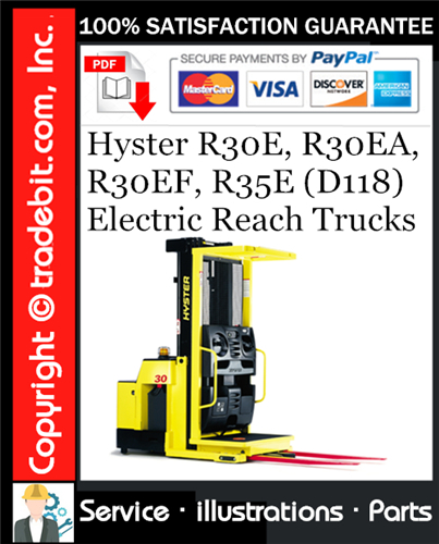 Hyster R30E, R30EA, R30EF, R35E (D118) Electric Reach Trucks Parts Manual Download ★