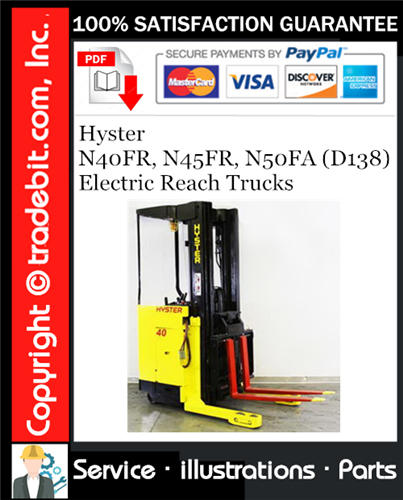 Hyster N40FR, N45FR, N50FA (D138) Electric Reach Trucks Parts Manual Download ★