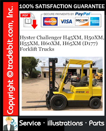Thumbnail Hyster Challenger H45XM, H50XM, H55XM, H60XM, H65XM (D177) Forklift Trucks Parts Manual Download ★