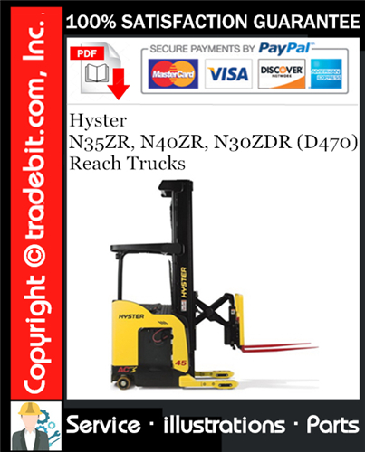 Hyster N35ZR, N40ZR, N30ZDR (D470) Reach Trucks Parts Manual Download ★