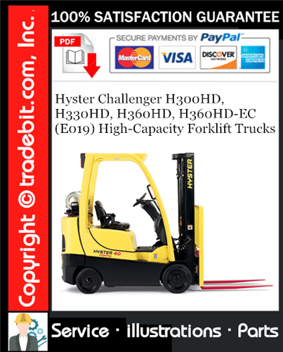 Hyster Challenger H300HD, H330HD, H360HD, H360HD-EC (E019) High-Capacity Forklift Trucks Parts Manual Download ★