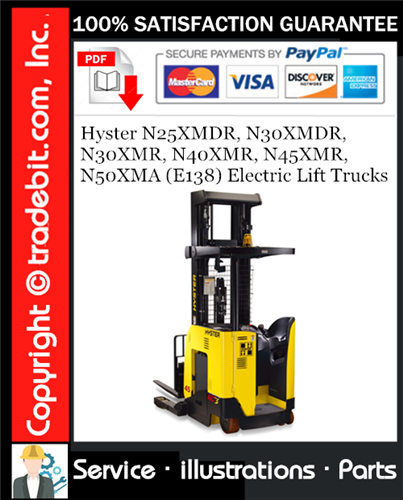 Hyster N25XMDR, N30XMDR, N30XMR, N40XMR, N45XMR, N50XMA (E138) Electric Lift Trucks Parts Manual Download ★