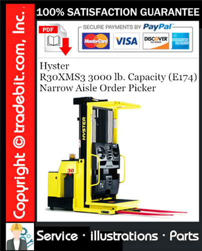 Thumbnail Hyster R30XMS3 3000 lb. Capacity (E174) Narrow Aisle Order Picker Parts Manual Download ★
