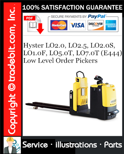 Hyster LO2.0, LO2.5, LO2.0S, LO1.0F, LO5.0T, LO7.0T (E444) Low Level Order Pickers Parts Manual Download ★