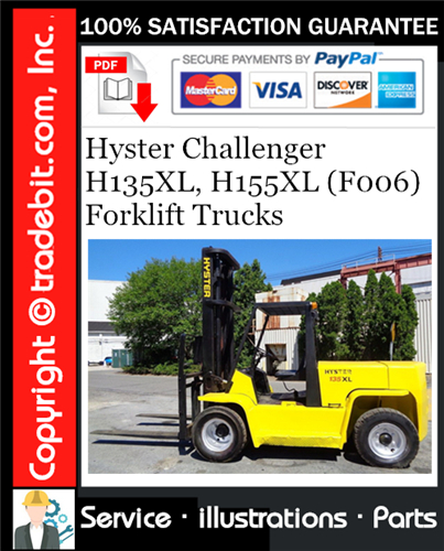 Hyster Challenger H135XL, H155XL (F006) Forklift Trucks Parts Manual Download ★