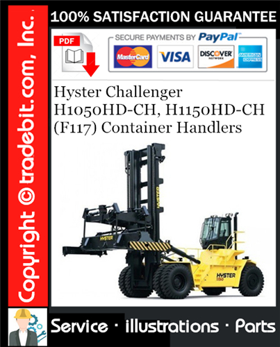 Thumbnail Hyster Challenger H1050HD-CH, H1150HD-CH (F117) Container Handlers Parts Manual Download ★