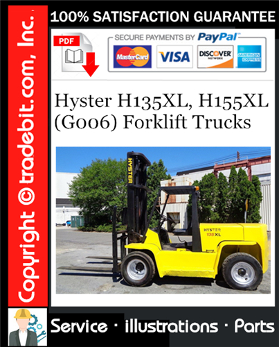 Hyster H135XL, H155XL (G006) Forklift Trucks Parts Manual Download ★