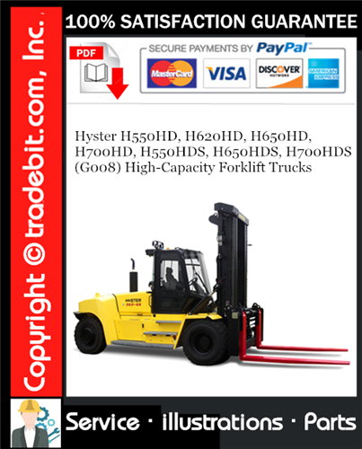 Thumbnail Hyster H550HD, H620HD, H650HD, H700HD, H550HDS, H650HDS, H700HDS (G008) High-Capacity Forklift Trucks Parts Manual Download ★