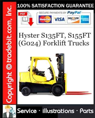 Hyster S135FT, S155FT (G024) Forklift Trucks Parts Manual Download ★