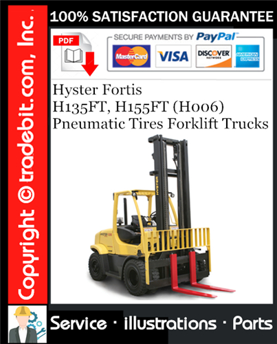 Thumbnail Hyster Fortis H135FT, H155FT (H006) Pneumatic Tires Forklift Trucks Parts Manual Download ★