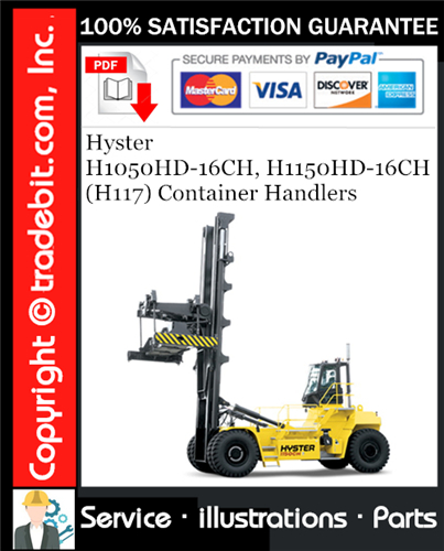 Hyster H1050HD-16CH, H1150HD-16CH (H117) Container Handlers Parts Manual Download ★