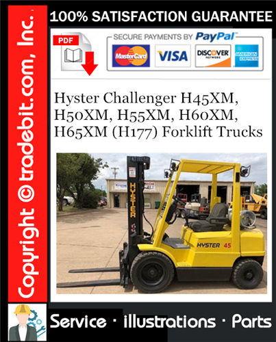 Thumbnail Hyster Challenger H45XM, H50XM, H55XM, H60XM, H65XM (H177) Forklift Trucks Parts Manual Download ★