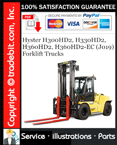 Thumbnail Hyster H300HD2, H330HD2, H360HD2, H360HD2-EC (J019) Forklift Trucks Parts Manual Download ★