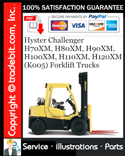 Thumbnail Hyster Challenger H70XM, H80XM, H90XM, H100XM, H110XM, H120XM (K005) Forklift Trucks Parts Manual Download ★