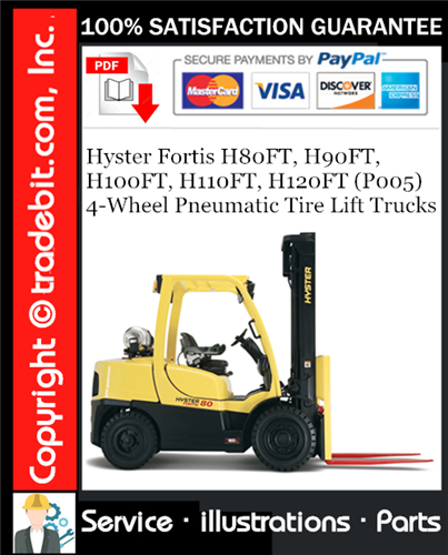 Thumbnail Hyster Fortis H80FT, H90FT, H100FT, H110FT, H120FT (P005) 4-Wheel Pneumatic Tire Lift Trucks Parts Manual Download ★