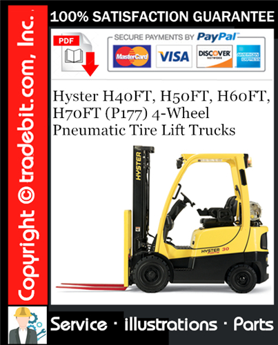Hyster H40FT, H50FT, H60FT, H70FT (P177) 4-Wheel Pneumatic Tire Lift Trucks Parts Manual Download ★