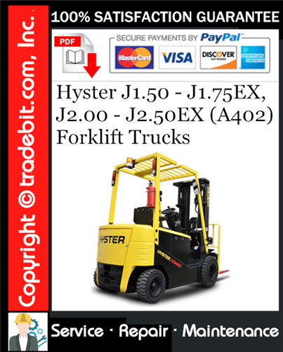 Thumbnail Hyster J1.50 - J1.75EX, J2.00 - J2.50EX (A402) Forklift Trucks Service Repair Manual Download ★