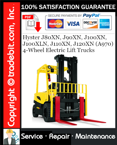 Thumbnail Hyster J80XN, J90XN, J100XN, J100XLN, J110XN, J120XN (A970) 4-Wheel Electric Lift Trucks Service Repair Manual Download ★