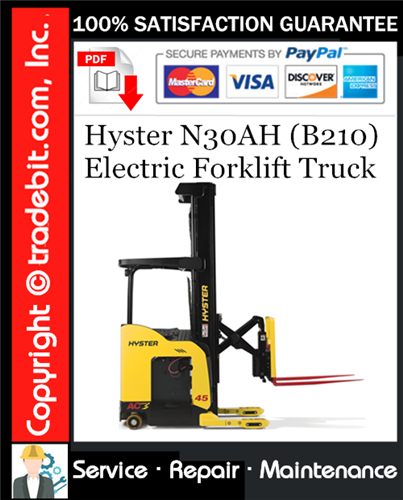Hyster N30AH (B210) Electric Forklift Truck Service Repair Manual Download ★