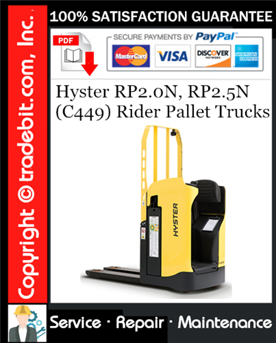 Hyster RP2.0N, RP2.5N (C449) Rider Pallet Trucks Service Repair Manual Download ★