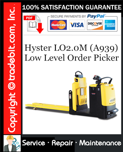 Hyster LO2.0M (A939) Low Level Order Picker Service Repair Manual Download ★