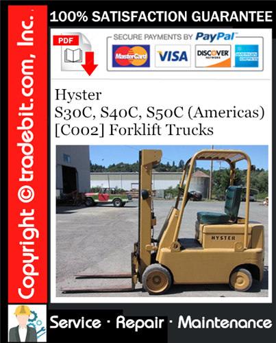 Thumbnail Hyster S30C, S40C, S50C (Americas) [C002] Forklift Trucks Service Repair Manual Download ★
