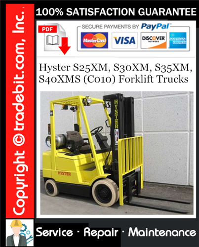 Thumbnail Hyster S25XM, S30XM, S35XM, S40XMS (C010) Forklift Trucks Service Repair Manual Download ★