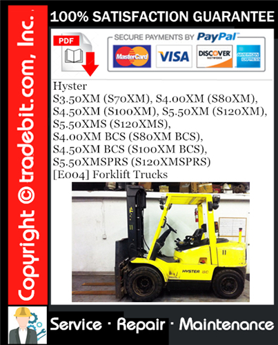 Thumbnail Hyster S3.50XM (S70XM), S4.00XM (S80XM), S4.50XM (S100XM), S5.50XM (S120XM), S5.50XMS (S120XMS), S4.00XM BCS (S80XM BCS),  S4.50XM BCS (S100XM BCS), S5.50XMSPRS (S120XMSPRS) [E004] Forklift Trucks