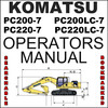 Thumbnail Komatsu PC200-7, PC200LC-7, PC220-7, PC220LC-7 Hydraulic Excavator Operators Manual - # 1 DOWNLOAD Thumbnail Komatsu PC200-7, PC200LC-7, PC220-7, PC220LC-7 Hydraulic Excavator Operators Manual - # 1 DOWNLOAD
