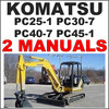 Thumbnail Komatsu PC25-1 PC30-7 PC40-7 PC45-1 Excavator Service Manual, Operation Maintenance -2- MANUALS - DOWNLOAD