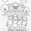 Bible Children Orphanage Coloring Page 