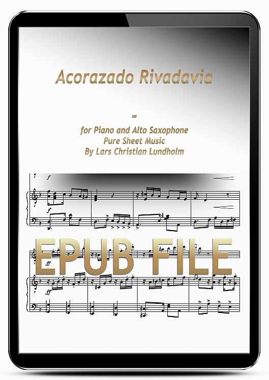Thumbnail Acorazado Rivadavia for Piano and Alto Saxophone (EPUB file), Pure Sheet Music as Ebook arranged by Lars Christian Lundholm