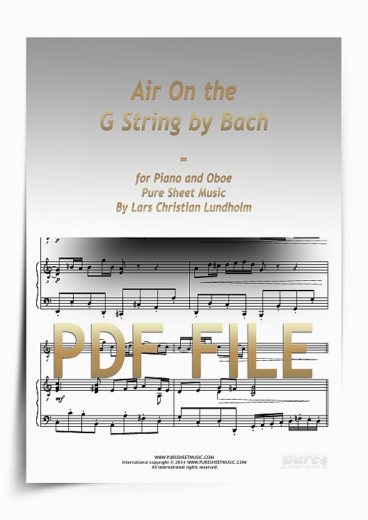Thumbnail Air On the G String by Bach for Piano and Oboe (PDF file), Pure Sheet Music arranged by Lars Christian Lundholm