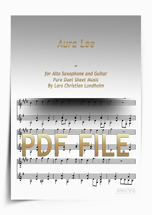 Thumbnail Aura Lee for Alto Saxophone and Guitar (PDF file), Pure Sheet Music arranged by Lars Christian Lundholm Thumbnail Aura Lee for Alto Saxophone and Guitar (PDF file), Pure Sheet Music arranged by Lars Christian Lundholm