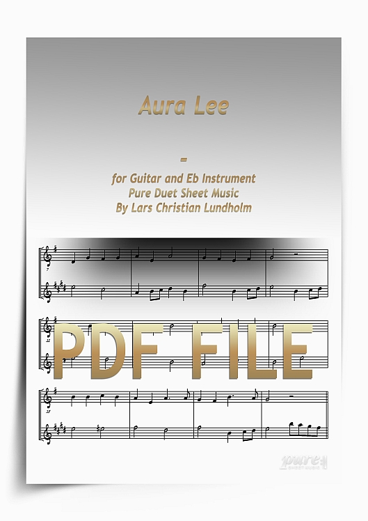 Thumbnail Aura Lee for Guitar and Eb Instrument (PDF file), Pure Sheet Music arranged by Lars Christian Lundholm Thumbnail Aura Lee for Guitar and Eb Instrument (PDF file), Pure Sheet Music arranged by Lars Christian Lundholm