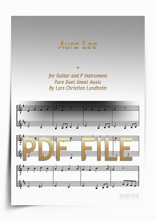 Thumbnail Aura Lee for Guitar and F Instrument (PDF file), Pure Sheet Music arranged by Lars Christian Lundholm Thumbnail Aura Lee for Guitar and F Instrument (PDF file), Pure Sheet Music arranged by Lars Christian Lundholm