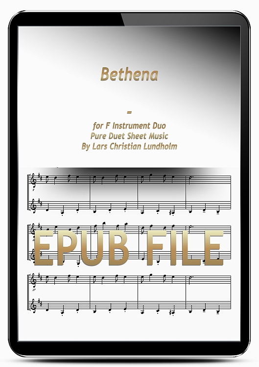 Thumbnail Bethena for F Instrument Duo (EPUB file), Pure Sheet Music as Ebook arranged by Lars Christian Lundholm