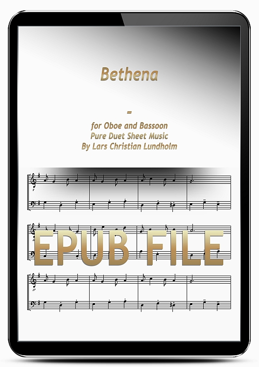 Thumbnail Bethena for Oboe and Bassoon (EPUB file), Pure Sheet Music as Ebook arranged by Lars Christian Lundholm Thumbnail Bethena for Oboe and Bassoon (EPUB file), Pure Sheet Music as Ebook arranged by Lars Christian Lundholm