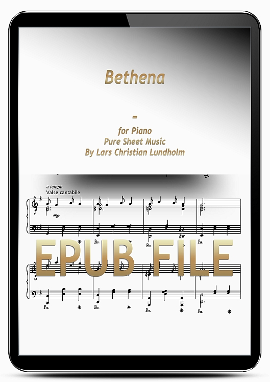 Thumbnail Bethena for Piano (EPUB file), Pure Sheet Music as Ebook arranged by Lars Christian Lundholm
