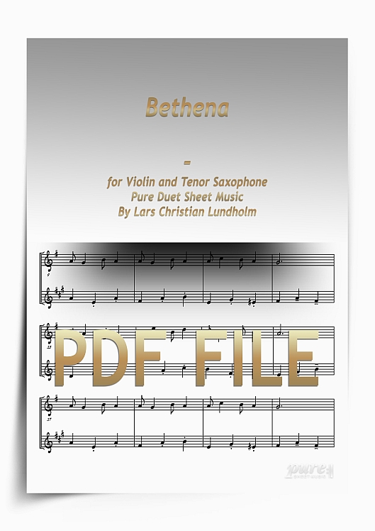 Thumbnail Bethena for Violin and Tenor Saxophone (PDF file), Pure Sheet Music arranged by Lars Christian Lundholm