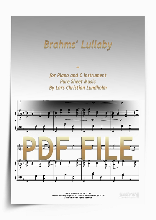 Thumbnail Brahms‘ Lullaby for Piano and C Instrument (PDF file), Pure Sheet Music arranged by Lars Christian Lundholm